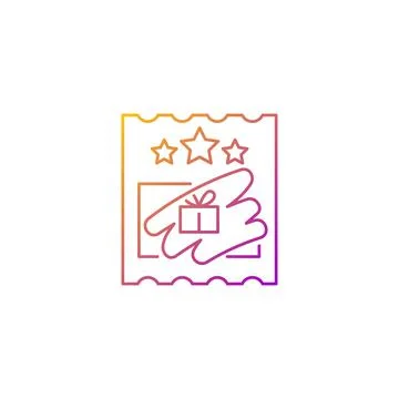 Scratch cards gradient linear vector icon Stock Illustration