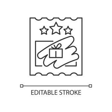 Scratch cards linear icon Stock Illustration