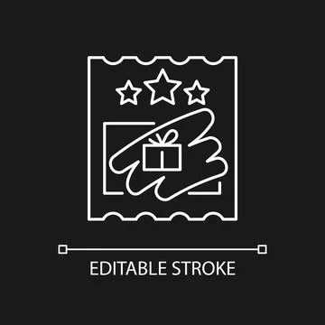 Scratch cards white linear icon for dark theme Stock Illustration