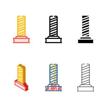 Scratch cat accessory color icon vector looks Stock Illustration