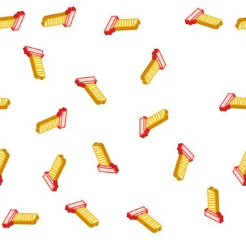 Scratch cat accessory isometric icon seamless pattern Stock Illustration