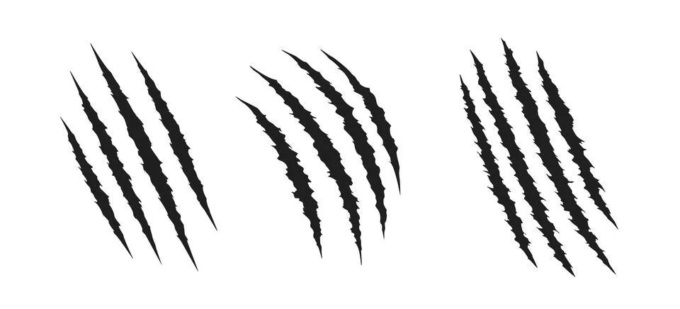 Scratch claw mark tiger bear paw icon. Animal lion slash claw vector wild Stock Illustration