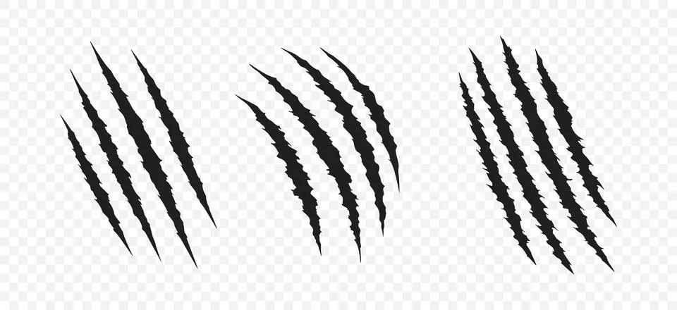 Scratch claw mark tiger bear paw icon. Animal lion slash claw vector wild Stock Illustration