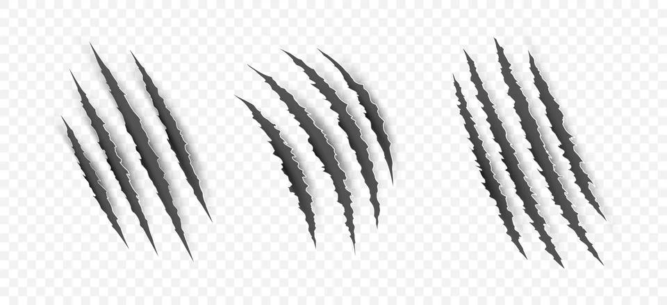 Scratch claw mark tiger bear paw icon. Animal lion slash claw vector wild Stock Illustration