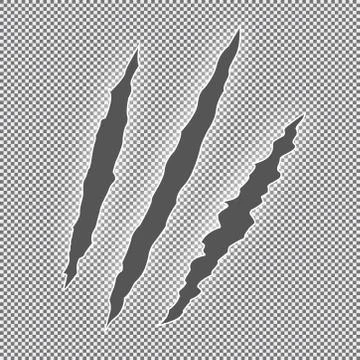 Scratch claws - vector isolated on transparent background Stock Illustration