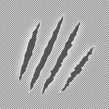 Scratch claws - vector isolated on transparent background Stock Illustration