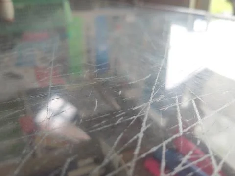 Scratch at the glass Foto stock