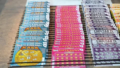 Scratch off lottery ticket. Gambling. Stock Footage 292014247