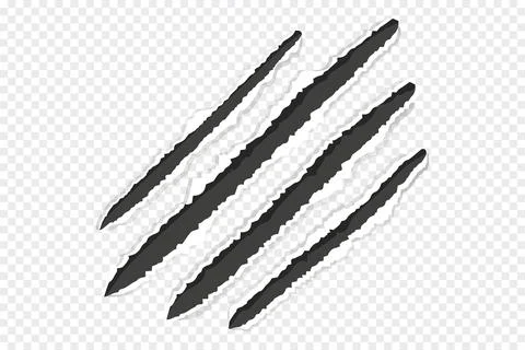 Scratch mark claw trace wild animal nails scratches textured torn paper edge on Stock Illustration