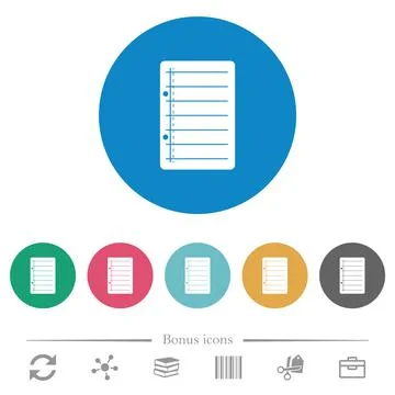 Scratch pad flat round icons Stock Illustration