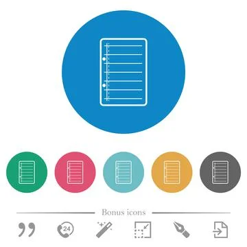 Scratch pad flat round icons Stock Illustration