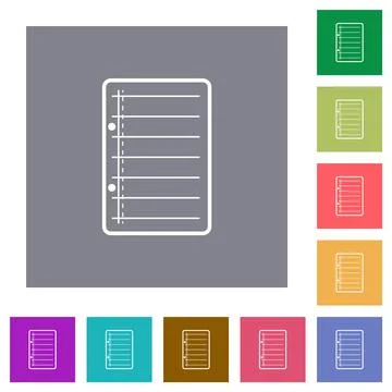 Scratch pad square flat icons Stock Illustration