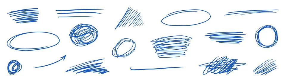 Scratch pen line scribble pencil vector. Scratch texture, pen line sketch mark Stock Illustration