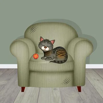 Scratch-resistant armchair Ilustração Stock