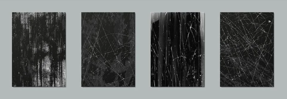 Scratch texture. Realistic grunge elements with battered effect, black surface Stockillustratie