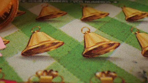 Scratch ticket bells Stock Footage 124443404