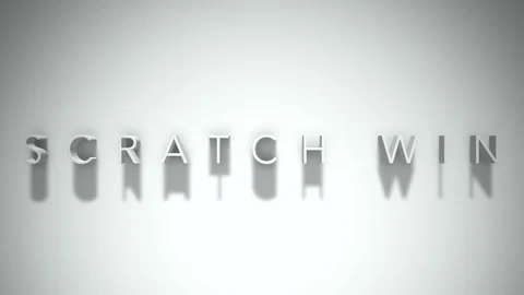 Scratch win 3D title animation with shadows on a white background Stock Footage 297667399