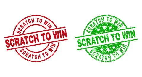 SCRATCH TO WIN Round Badges Using Rubber Surface イラスト素材