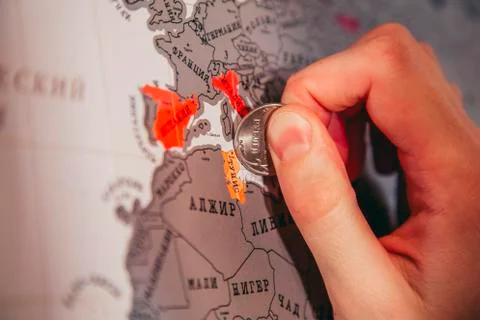 Scratch world map Stock Photos