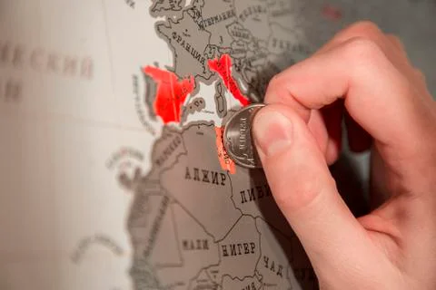 Scratch world map Foto stock