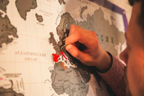 Scratch world map Stock Photos