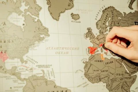 Scratch world map Stock Photos