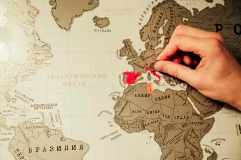 Scratch world map Stock Photos