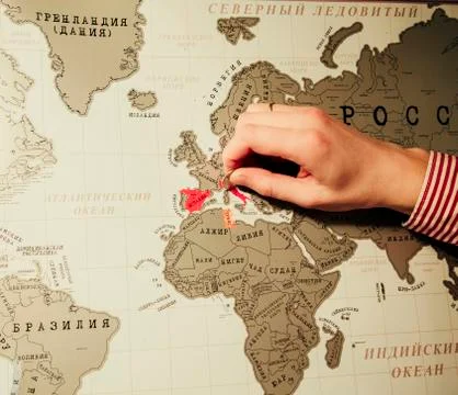Scratch world map Stock Photos