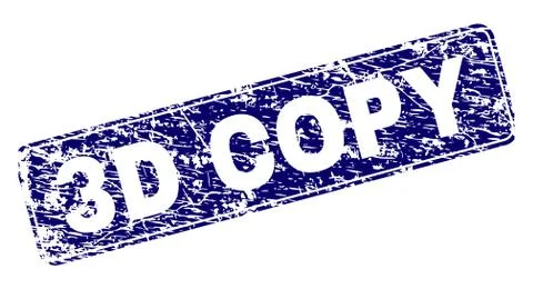 Scratched 3D COPY Framed Rounded Rectangle Stamp Stock Illustration