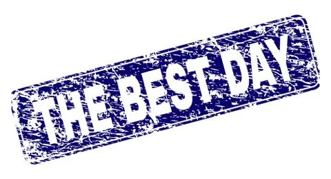 Scratched THE BEST DAY Framed Rounded Rectangle Stamp 스톡 일러스트