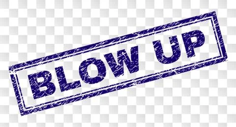 Scratched BLOW UP Rectangle Stamp Ilustração Stock