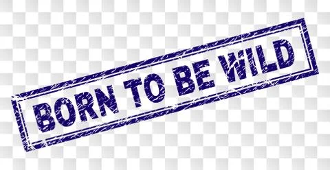 Scratched BORN TO BE WILD Rectangle Stamp イラスト素材