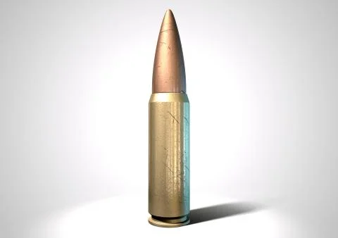 Scratched Bullet Close Up Stock Illustration