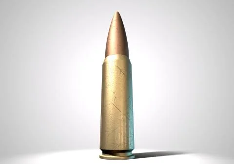 Scratched Bullet Close Up Stock Illustration