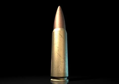Scratched Bullet Close Up Stock Illustration