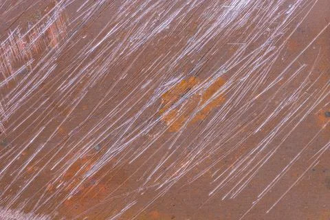 Scratched Copper Surface Texture with Linear Abrasion Marks Stock Photos