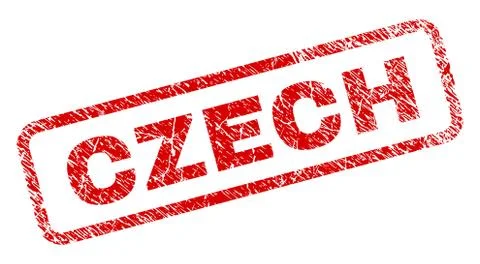 Scratched CZECH Rounded Rectangle Stamp 스톡 일러스트