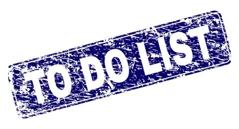 Scratched TO DO LIST Framed Rounded Rectangle Stamp Stock Illustration