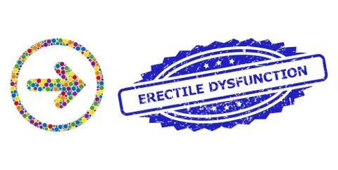 Scratched Erectile Dysfunction Watermark and Dotted Colored Right Pointer 스톡 일러스트