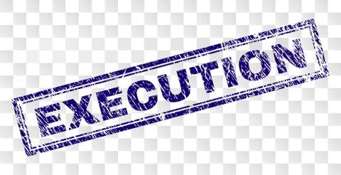 Scratched EXECUTION Rectangle Stamp Stock Illustration