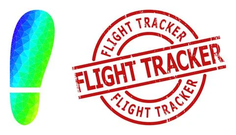 Scratched Flight Tracker Watermark and Triangle Filled Spectral Colored Human Stock Illustration