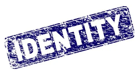 Scratched IDENTITY Framed Rounded Rectangle Stamp 스톡 일러스트