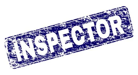 Scratched INSPECTOR Framed Rounded Rectangle Stamp 스톡 일러스트