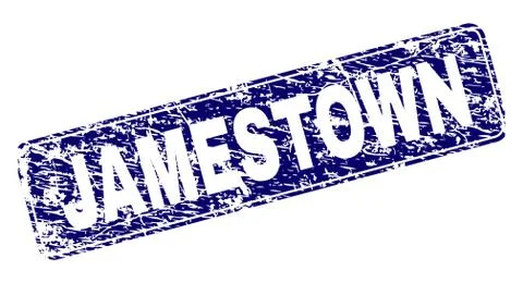 Scratched JAMESTOWN Framed Rounded Rectangle Stamp 스톡 일러스트