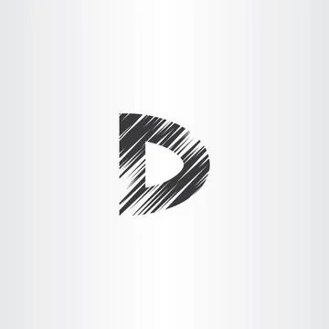 Scratched letter d icon vector Stock Illustration