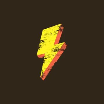 Scratched lightning on black background イラスト素材