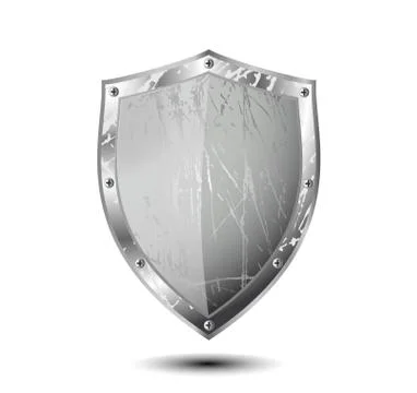 Scratched metallic shield Stock Illustration
