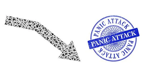 Scratched Panic Attack Seal and Triangle Fail Trend Mosaic Stock Illustration