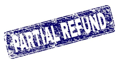 Scratched PARTIAL REFUND Framed Rounded Rectangle Stamp 스톡 일러스트