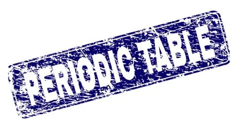 Scratched PERIODIC TABLE Framed Rounded Rectangle Stamp 스톡 일러스트
